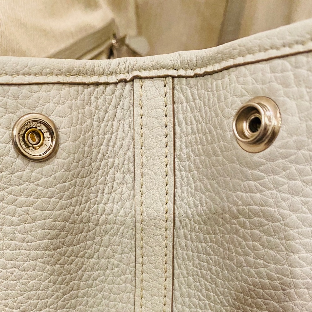 Hermes Light Gray/Cream Leather Tote - Picture 13 of 13